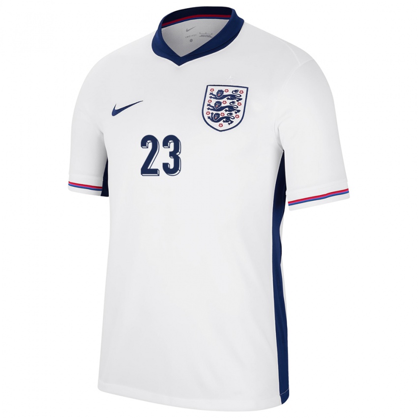 Niño Camiseta Inglaterra Lucy Staniforth #23 Blanco 1ª Equipación 24-26 La Camisa