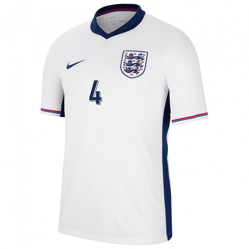 Niño Camiseta Inglaterra Eric Dier #4 Blanco 1ª Equipación 24-26 La Camisa