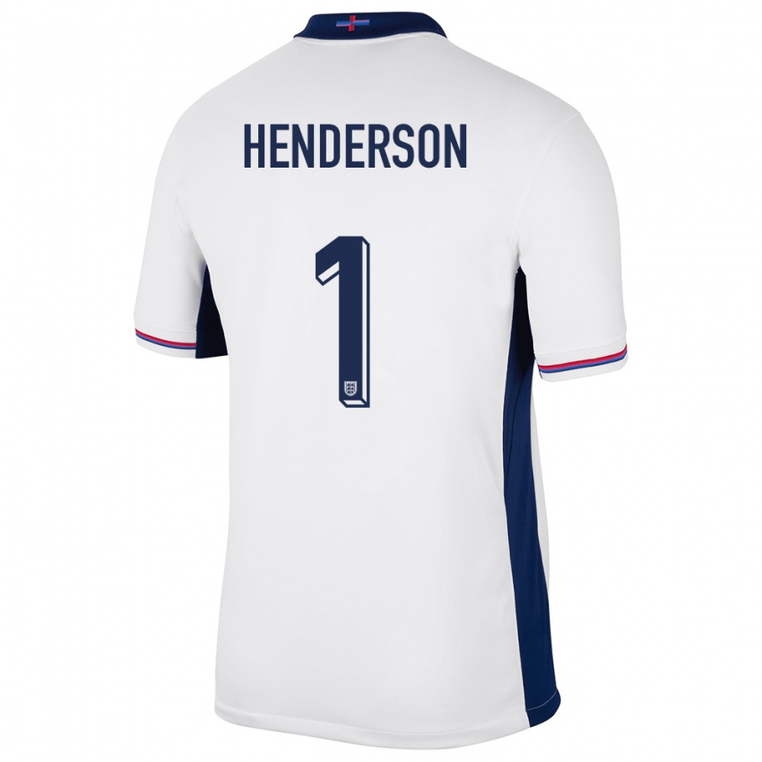 Niño Camiseta Inglaterra Dean Henderson #1 Blanco 1ª Equipación 24-26 La Camisa