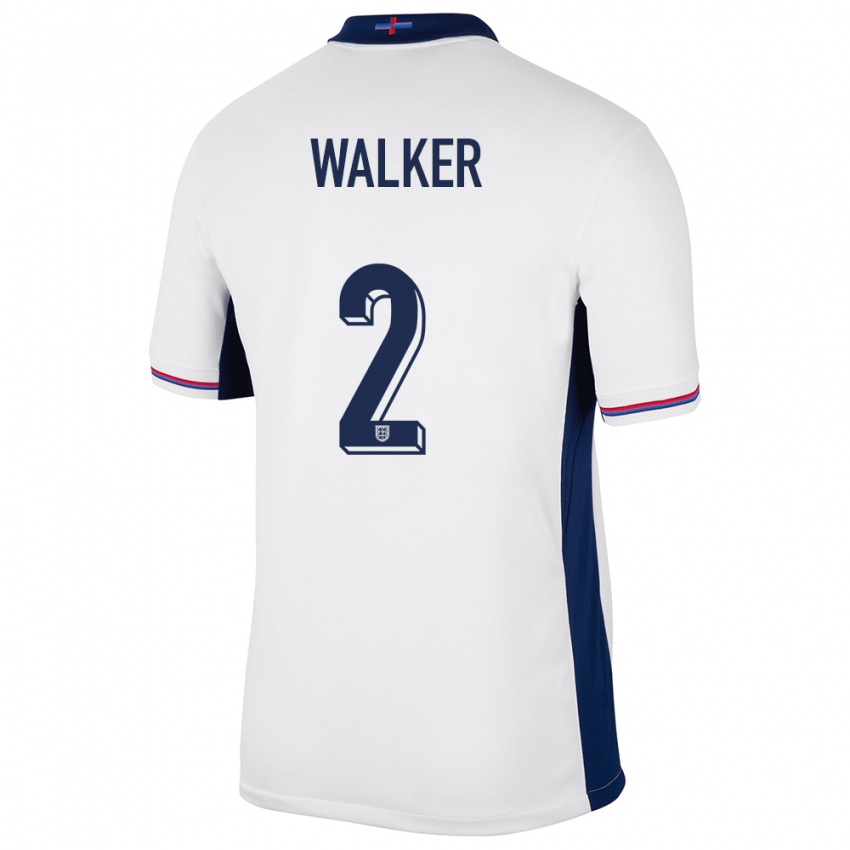 Niño Camiseta Inglaterra Kyle Walker #2 Blanco 1ª Equipación 24-26 La Camisa