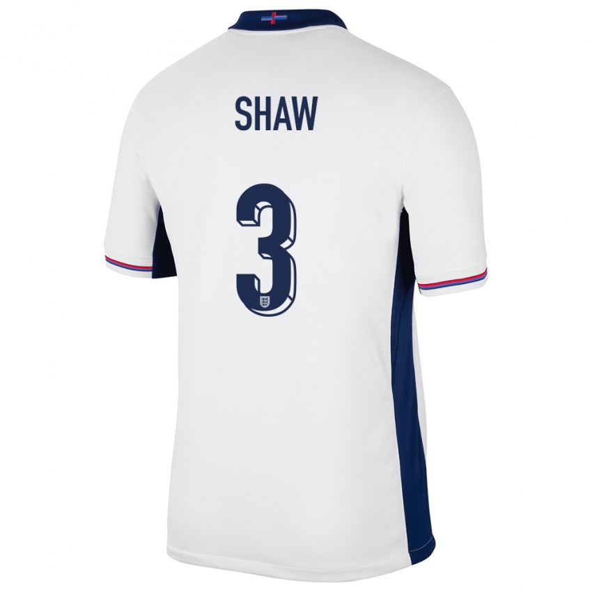 Niño Camiseta Inglaterra Luke Shaw #3 Blanco 1ª Equipación 24-26 La Camisa