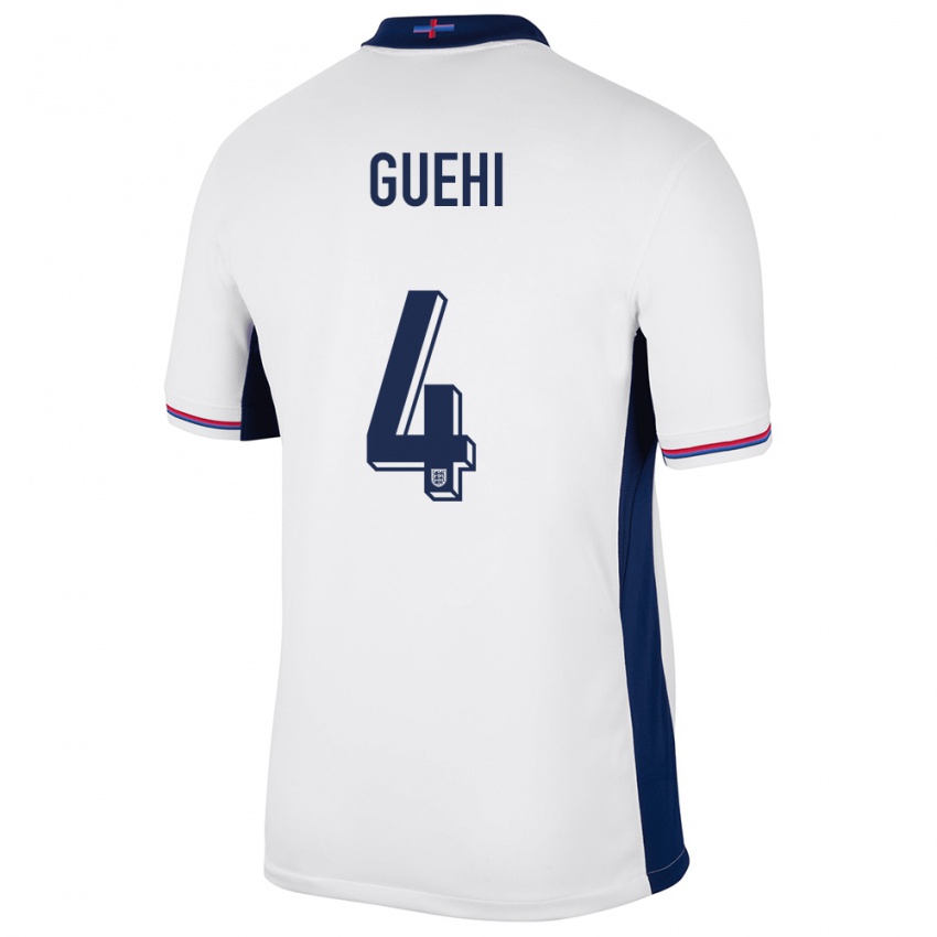 Niño Camiseta Inglaterra Marc Guehi #4 Blanco 1ª Equipación 24-26 La Camisa