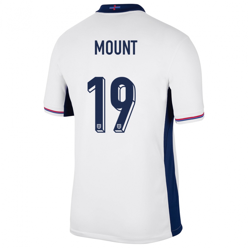 Niño Camiseta Inglaterra Mason Mount #19 Blanco 1ª Equipación 24-26 La Camisa
