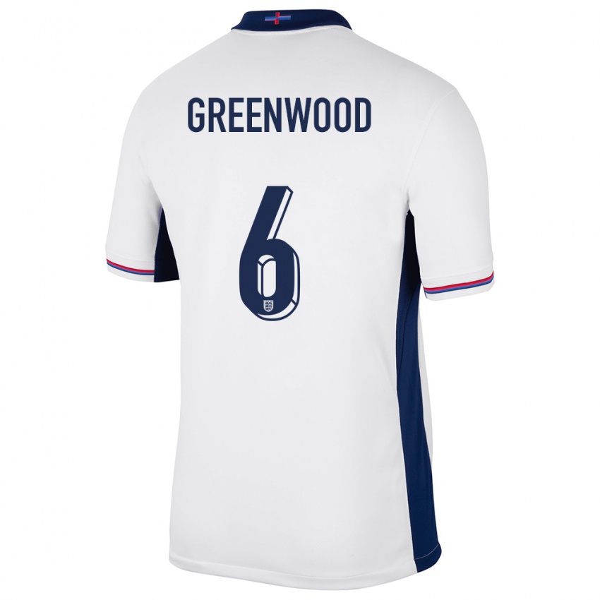 Niño Camiseta Inglaterra Alex Greenwood #6 Blanco 1ª Equipación 24-26 La Camisa