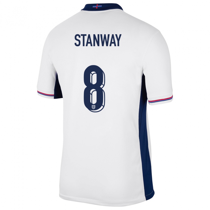 Niño Camiseta Inglaterra Georgia Stanway #8 Blanco 1ª Equipación 24-26 La Camisa