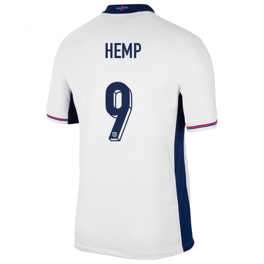 Niño Camiseta Inglaterra Lauren Hemp #9 Blanco 1ª Equipación 24-26 La Camisa