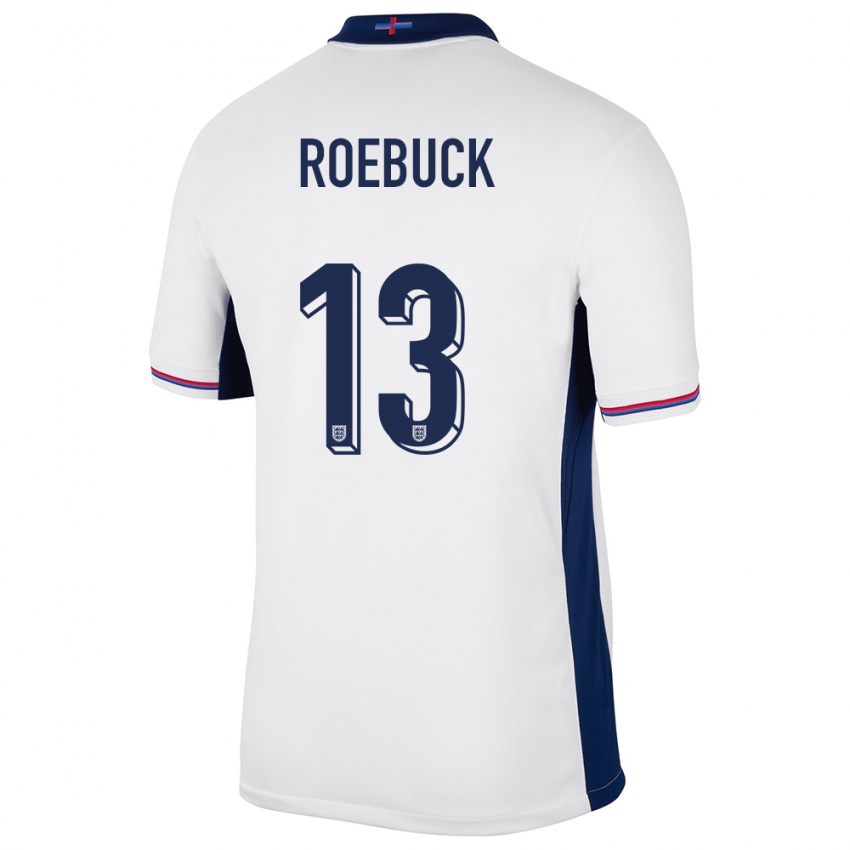 Niño Camiseta Inglaterra Ellie Roebuck #13 Blanco 1ª Equipación 24-26 La Camisa