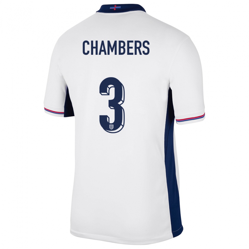 Niño Camiseta Inglaterra Luke Chambers #3 Blanco 1ª Equipación 24-26 La Camisa