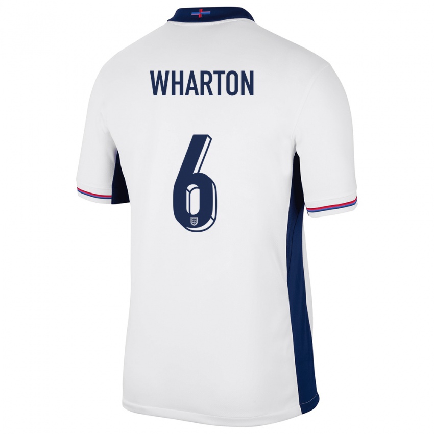 Niño Camiseta Inglaterra Adam Wharton #6 Blanco 1ª Equipación 24-26 La Camisa