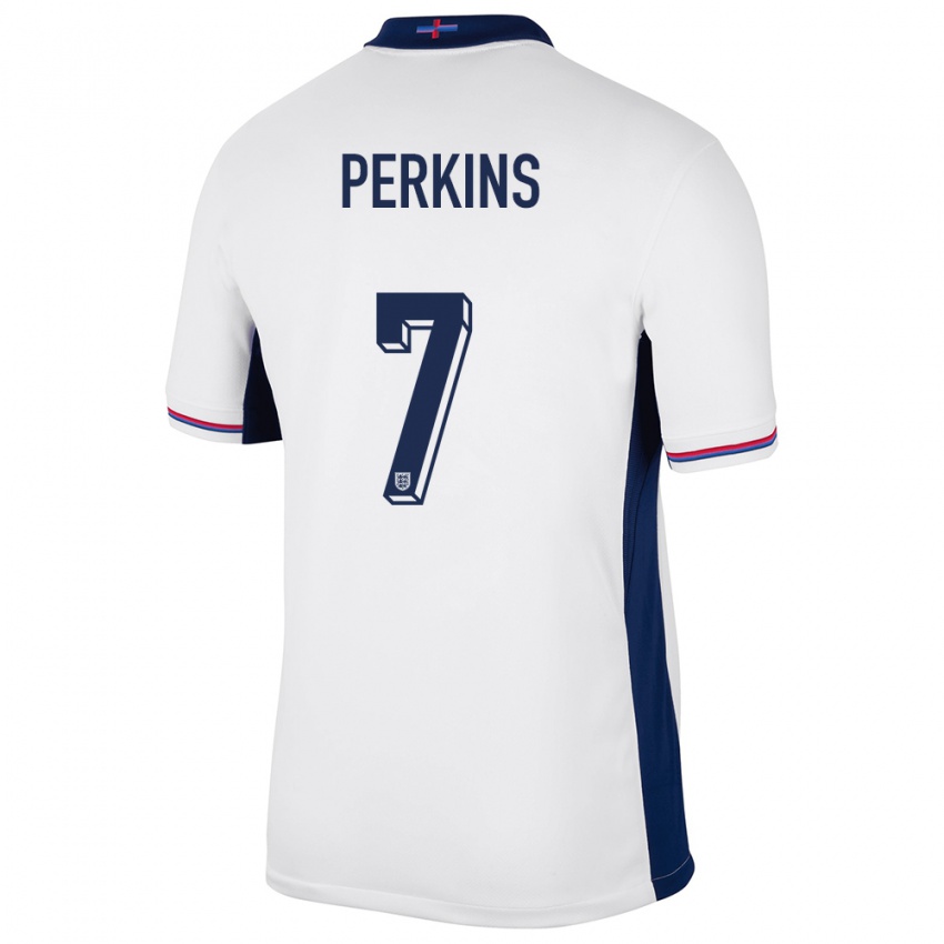 Niño Camiseta Inglaterra Sonny Perkins #7 Blanco 1ª Equipación 24-26 La Camisa