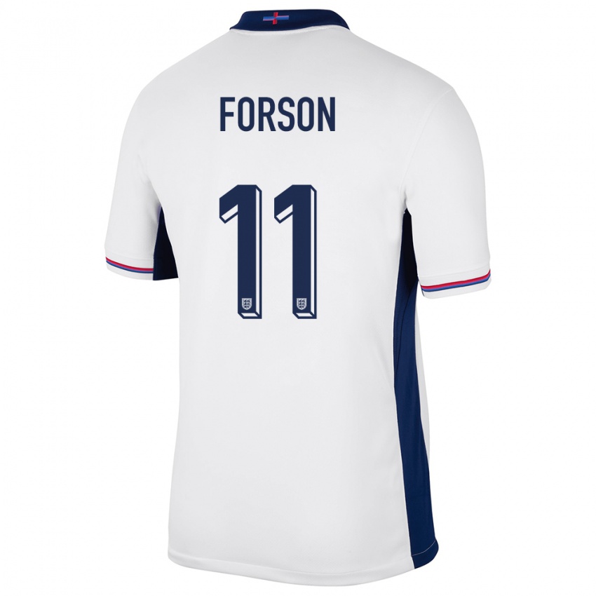 Niño Camiseta Inglaterra Omari Forson #11 Blanco 1ª Equipación 24-26 La Camisa