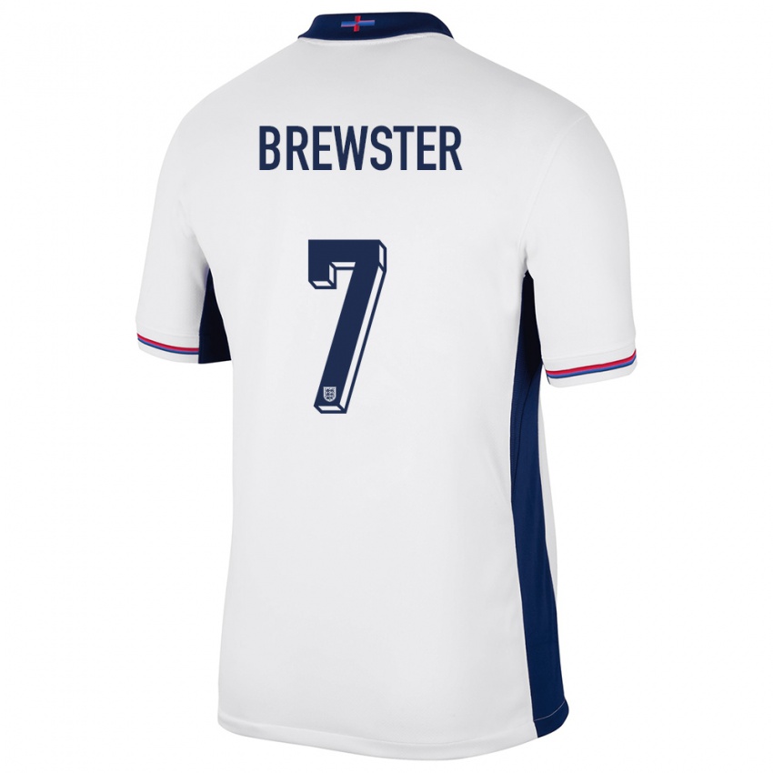 Niño Camiseta Inglaterra Rhian Brewster #7 Blanco 1ª Equipación 24-26 La Camisa