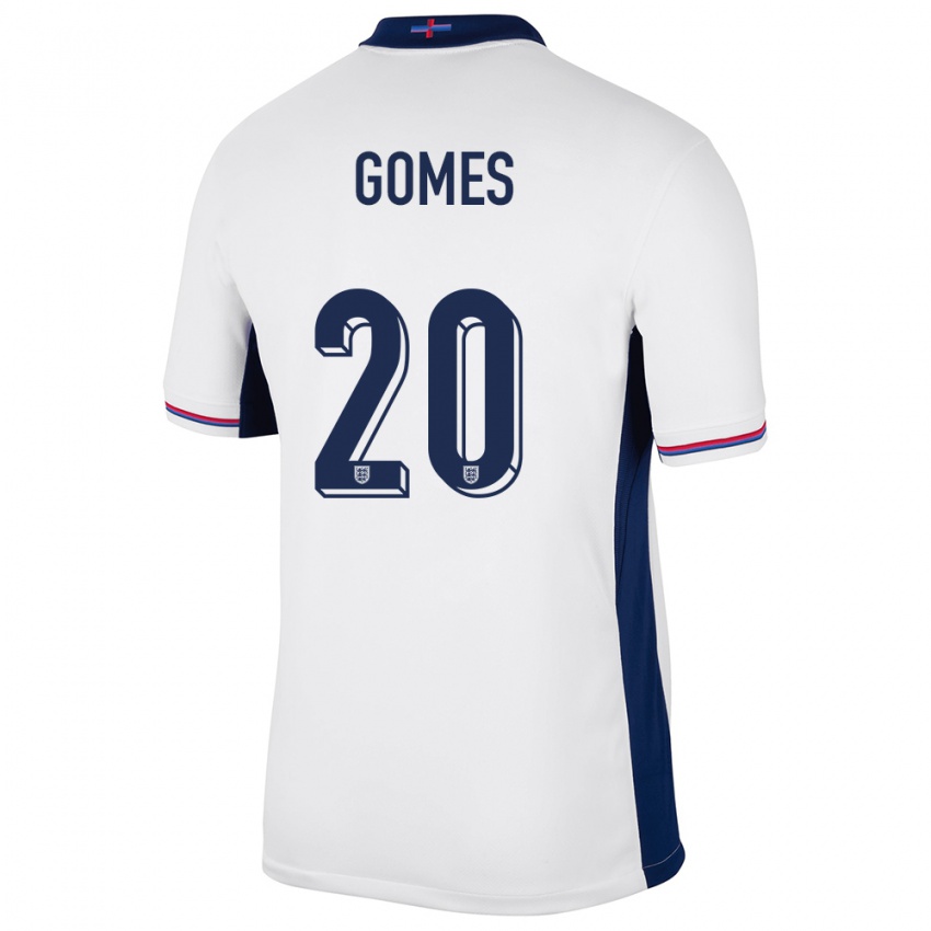Niño Camiseta Inglaterra Angel Gomes #20 Blanco 1ª Equipación 24-26 La Camisa