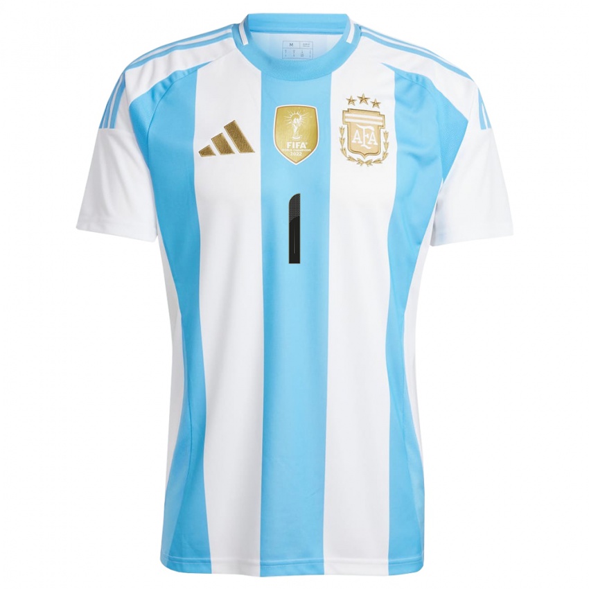 Niño Camiseta Argentina Franco Armani #1 Blanco Azul 1ª Equipación 24-26 La Camisa
