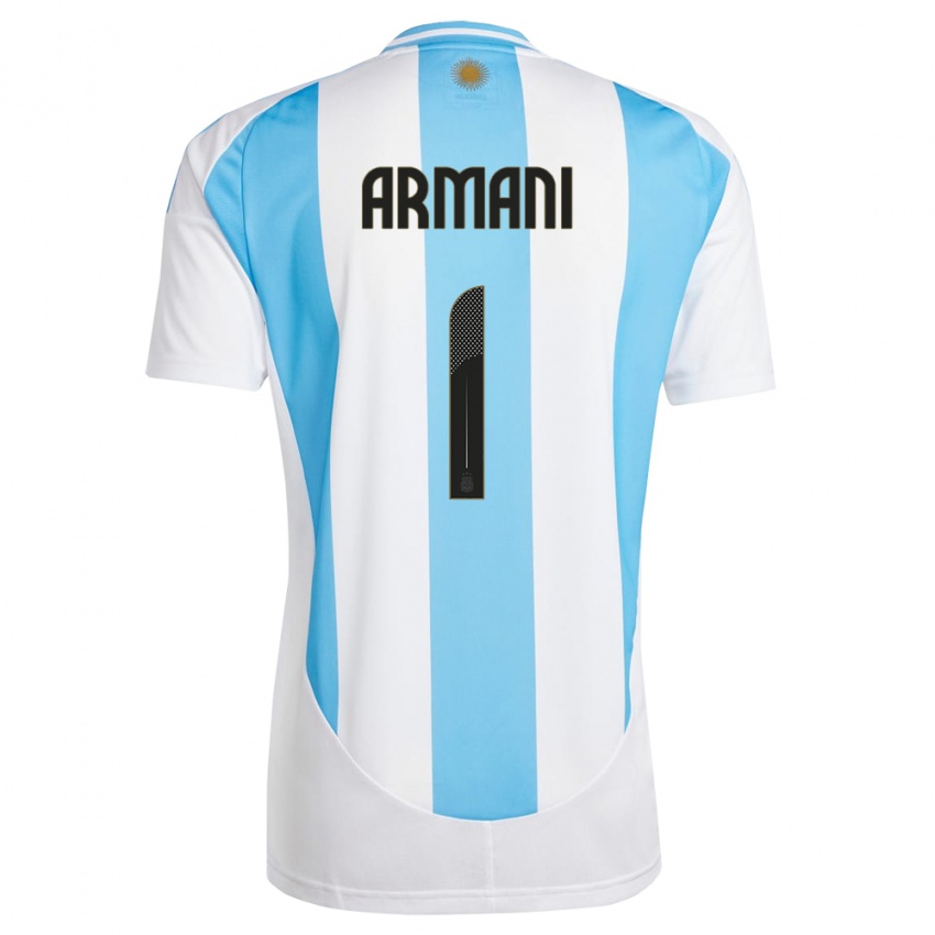 Niño Camiseta Argentina Franco Armani #1 Blanco Azul 1ª Equipación 24-26 La Camisa