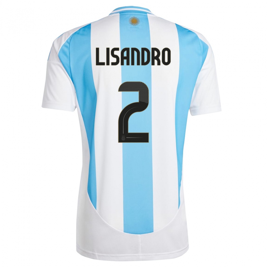 Niño Camiseta Argentina Lisandro Martinez #2 Blanco Azul 1ª Equipación 24-26 La Camisa