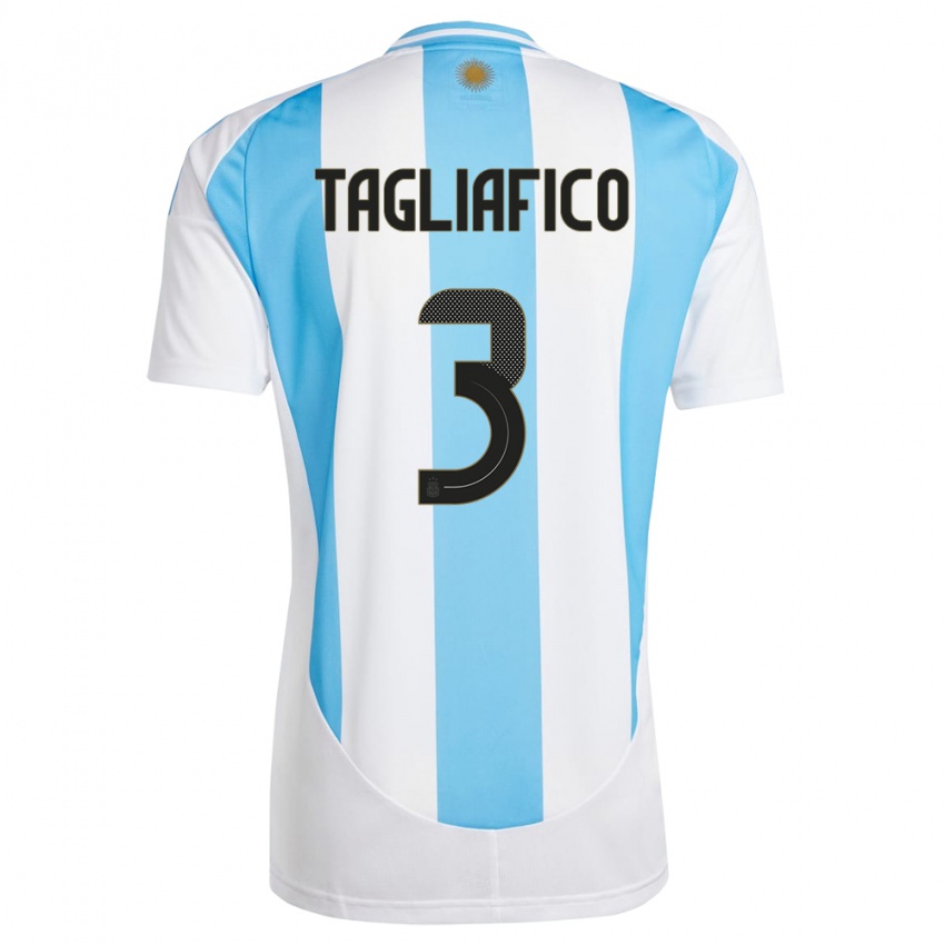 Niño Camiseta Argentina Nicolas Tagliafico #3 Blanco Azul 1ª Equipación 24-26 La Camisa