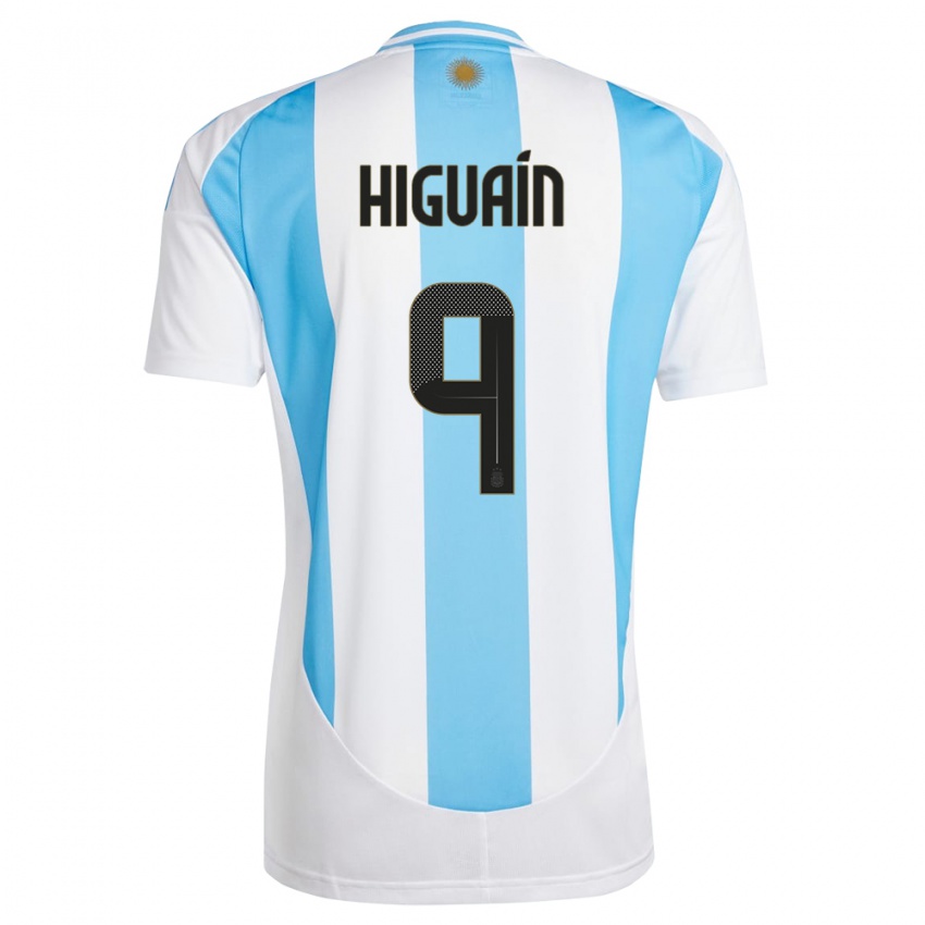 Niño Camiseta Argentina Gonzalo Higuain #9 Blanco Azul 1ª Equipación 24-26 La Camisa