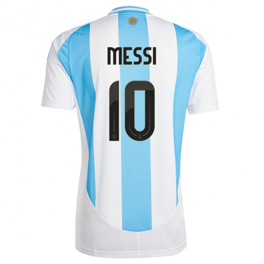 Niño Camiseta Argentina Lionel Messi #10 Blanco Azul 1ª Equipación 24-26 La Camisa