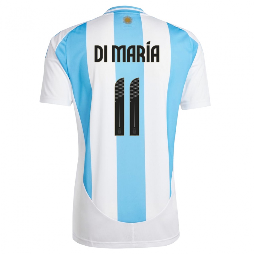 Niño Camiseta Argentina Angel Di Maria #11 Blanco Azul 1ª Equipación 24-26 La Camisa