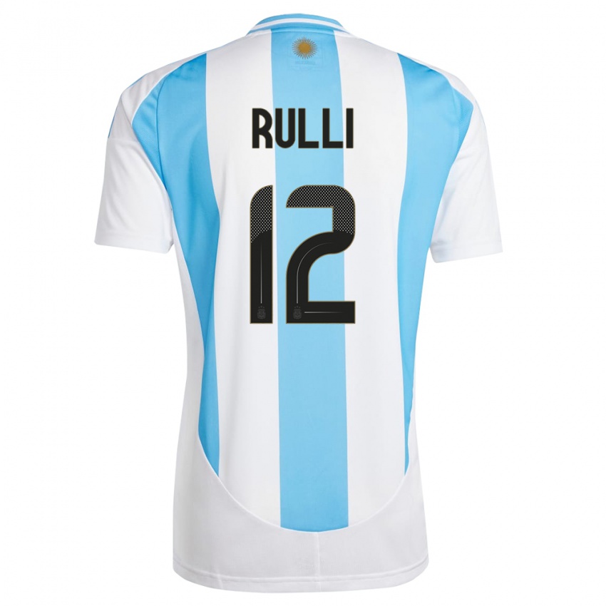 Niño Camiseta Argentina Geronimo Rulli #12 Blanco Azul 1ª Equipación 24-26 La Camisa