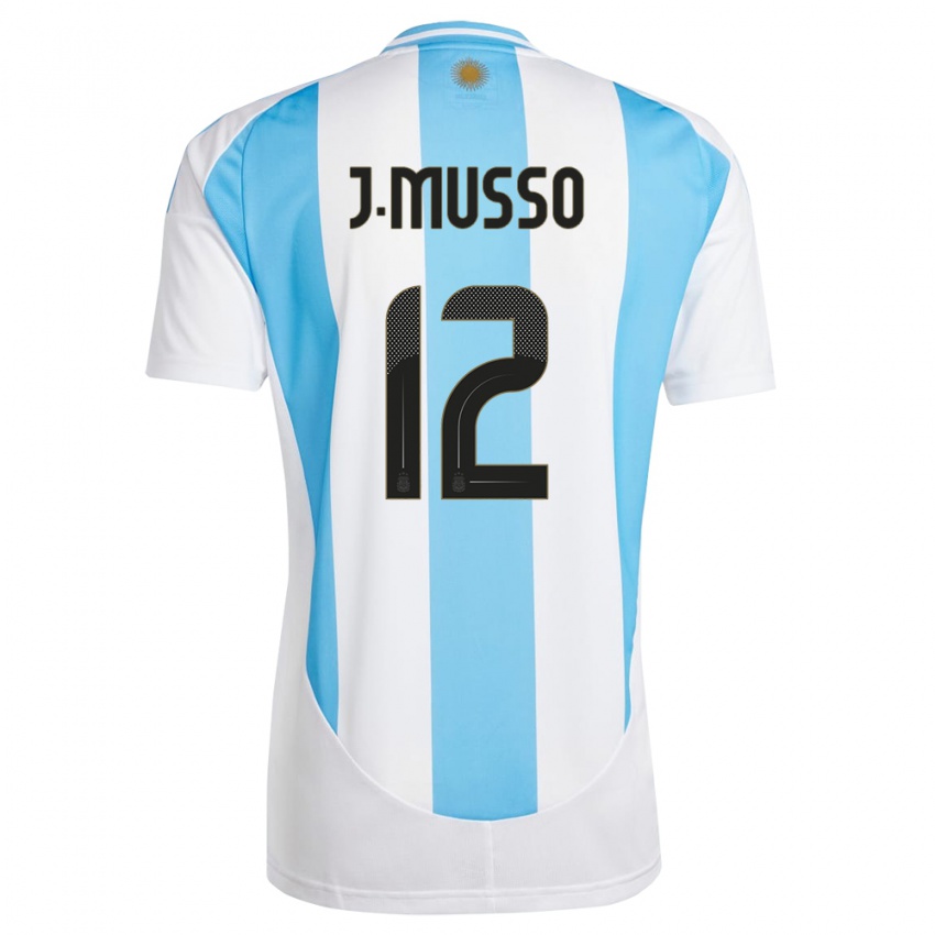 Niño Camiseta Argentina Juan Musso #12 Blanco Azul 1ª Equipación 24-26 La Camisa