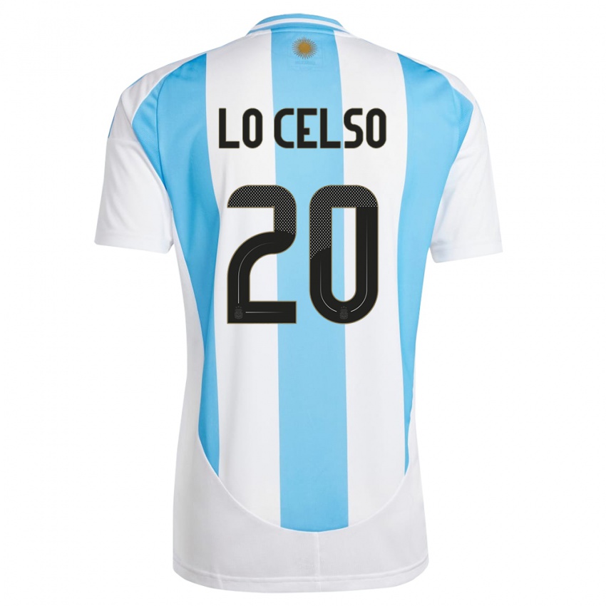 Niño Camiseta Argentina Giovani Lo Celso #20 Blanco Azul 1ª Equipación 24-26 La Camisa