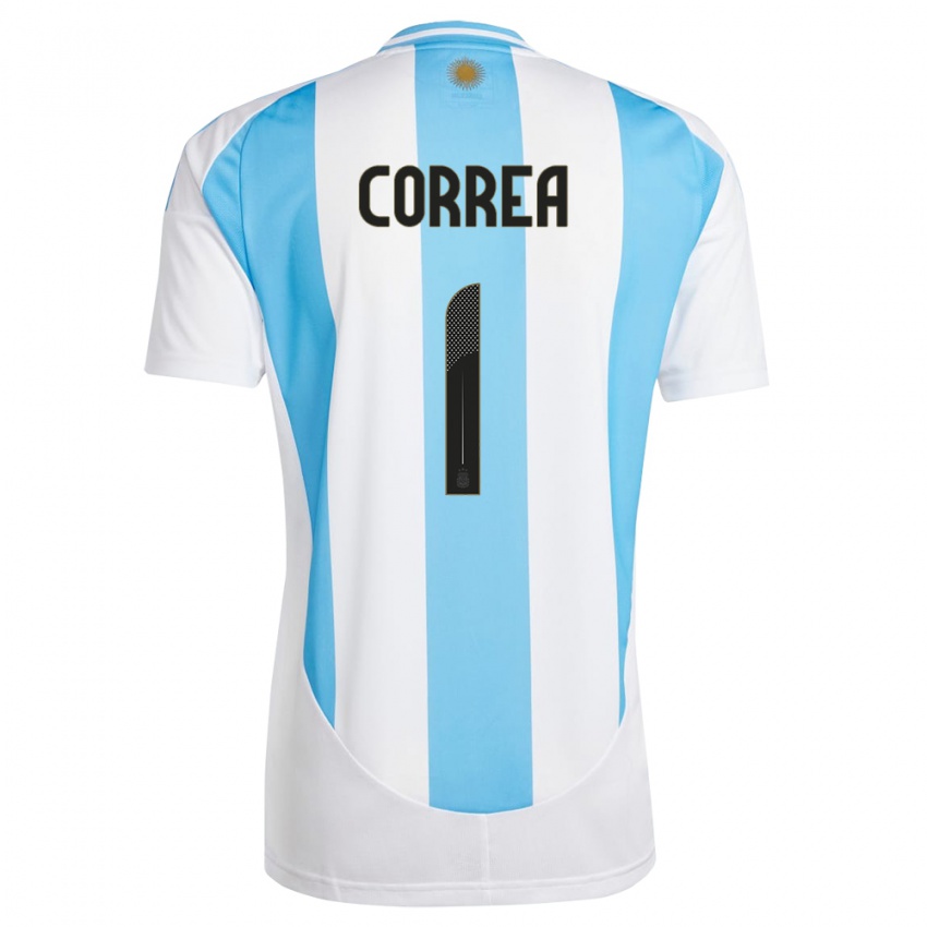 Niño Camiseta Argentina Vanina Correa #1 Blanco Azul 1ª Equipación 24-26 La Camisa