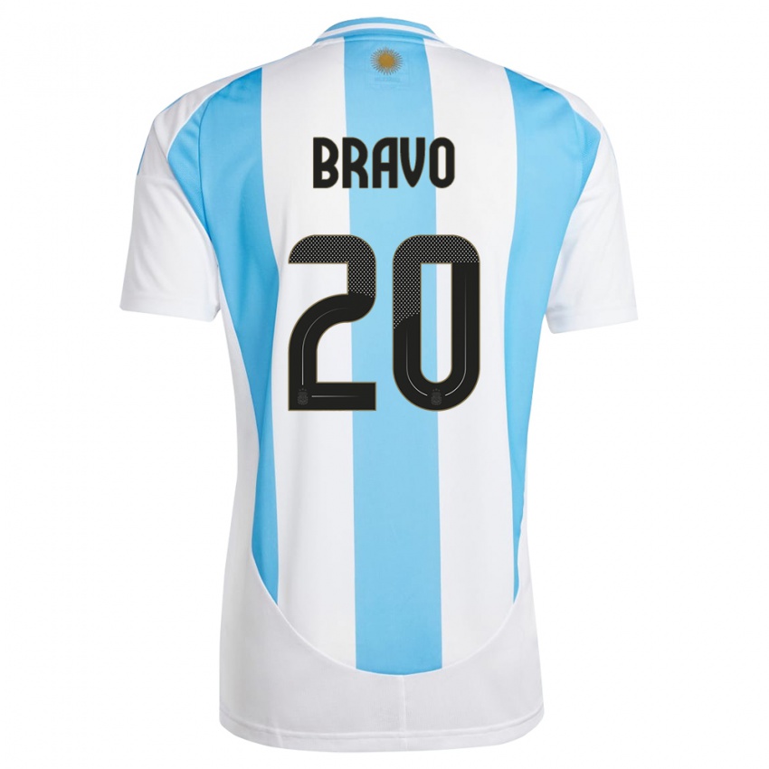 Niño Camiseta Argentina Ruth Bravo #20 Blanco Azul 1ª Equipación 24-26 La Camisa