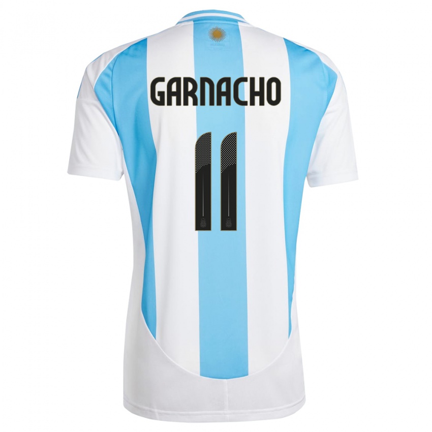 Niño Camiseta Argentina Alejandro Garnacho #11 Blanco Azul 1ª Equipación 24-26 La Camisa