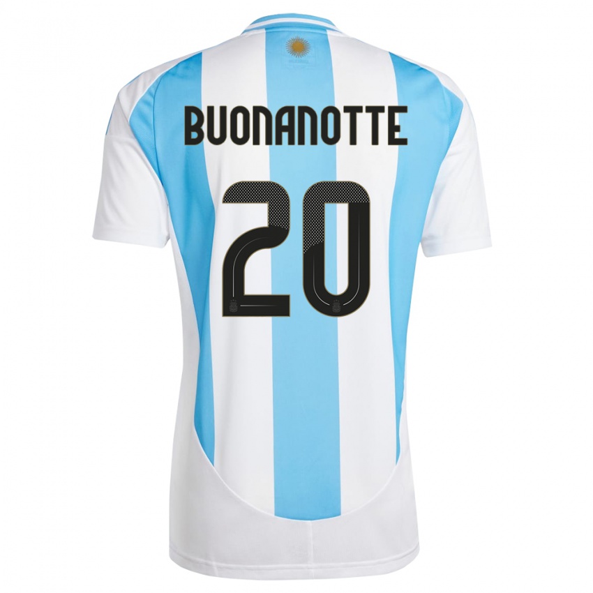 Niño Camiseta Argentina Facundo Buonanotte #20 Blanco Azul 1ª Equipación 24-26 La Camisa