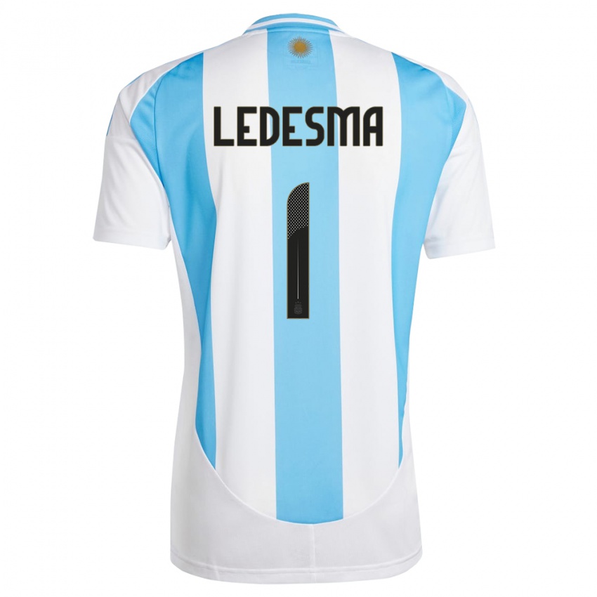 Niño Camiseta Argentina Jeremias Ledesma #1 Blanco Azul 1ª Equipación 24-26 La Camisa