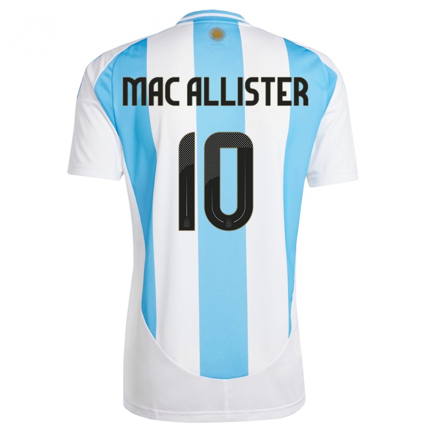 Niño Camiseta Argentina Alexis Mac Allister #10 Blanco Azul 1ª Equipación 24-26 La Camisa