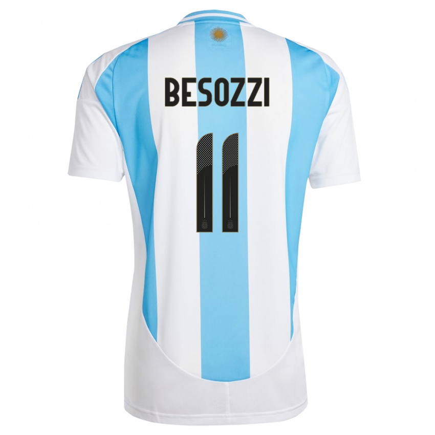 Niño Camiseta Argentina Lucas Besozzi #11 Blanco Azul 1ª Equipación 24-26 La Camisa