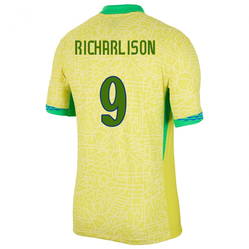Niño Camiseta Brasil Richarlison #9 Amarillo 1ª Equipación 24-26 La Camisa