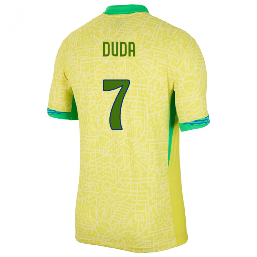 Niño Camiseta Brasil Duda Francelino #7 Amarillo 1ª Equipación 24-26 La Camisa