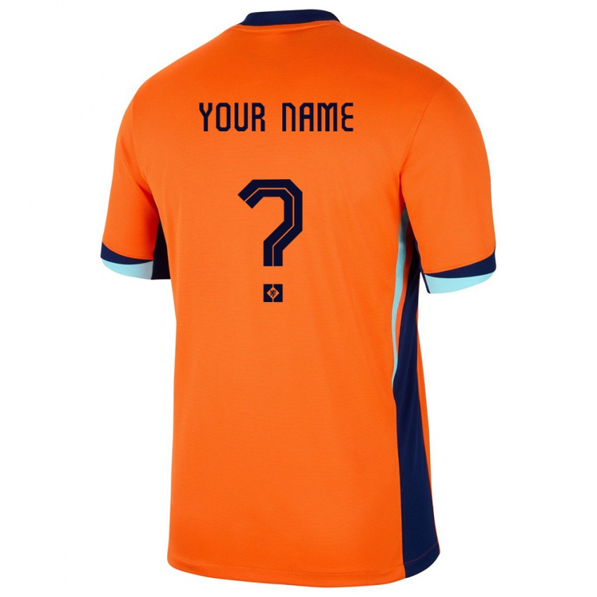 Niño Camiseta Países Bajos Su Nombre #0 Naranja 1ª Equipación 24-26 La Camisa
