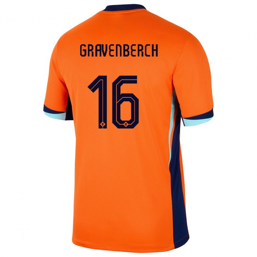 Niño Camiseta Países Bajos Ryan Gravenberch #16 Naranja 1ª Equipación 24-26 La Camisa