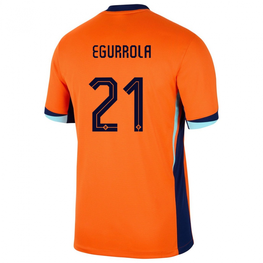 Niño Camiseta Países Bajos Damaris Egurrola #21 Naranja 1ª Equipación 24-26 La Camisa