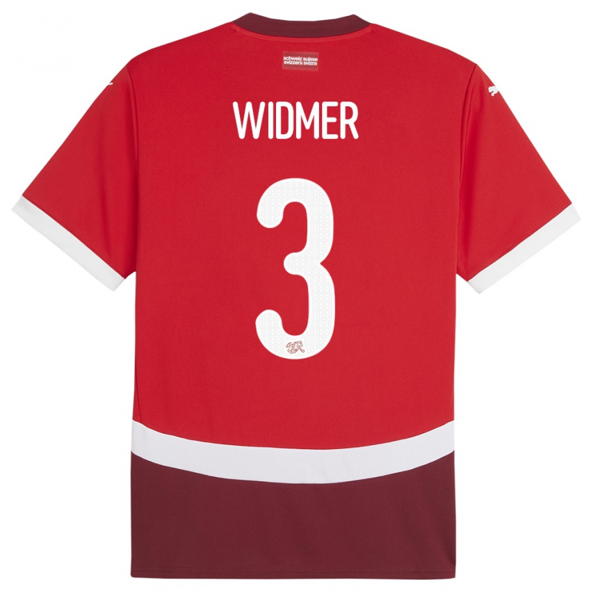 Niño Camiseta Suiza Silvan Widmer #3 Rojo 1ª Equipación 24-26 La Camisa