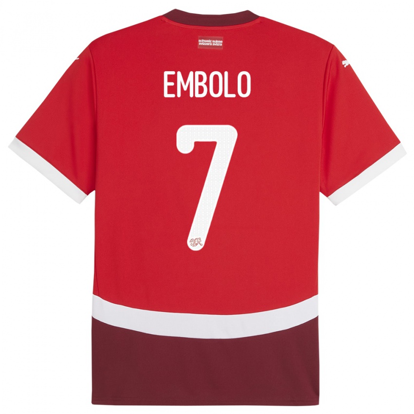 Niño Camiseta Suiza Breel Embolo #7 Rojo 1ª Equipación 24-26 La Camisa
