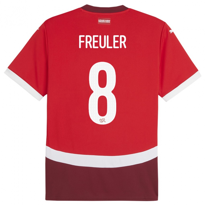 Niño Camiseta Suiza Remo Freuler #8 Rojo 1ª Equipación 24-26 La Camisa