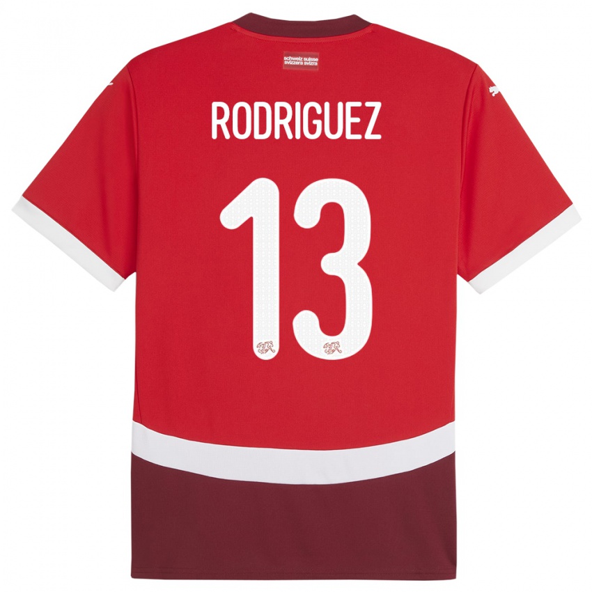 Niño Camiseta Suiza Ricardo Rodriguez #13 Rojo 1ª Equipación 24-26 La Camisa