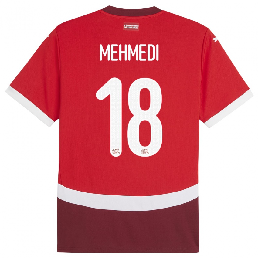 Niño Camiseta Suiza Admir Mehmedi #18 Rojo 1ª Equipación 24-26 La Camisa