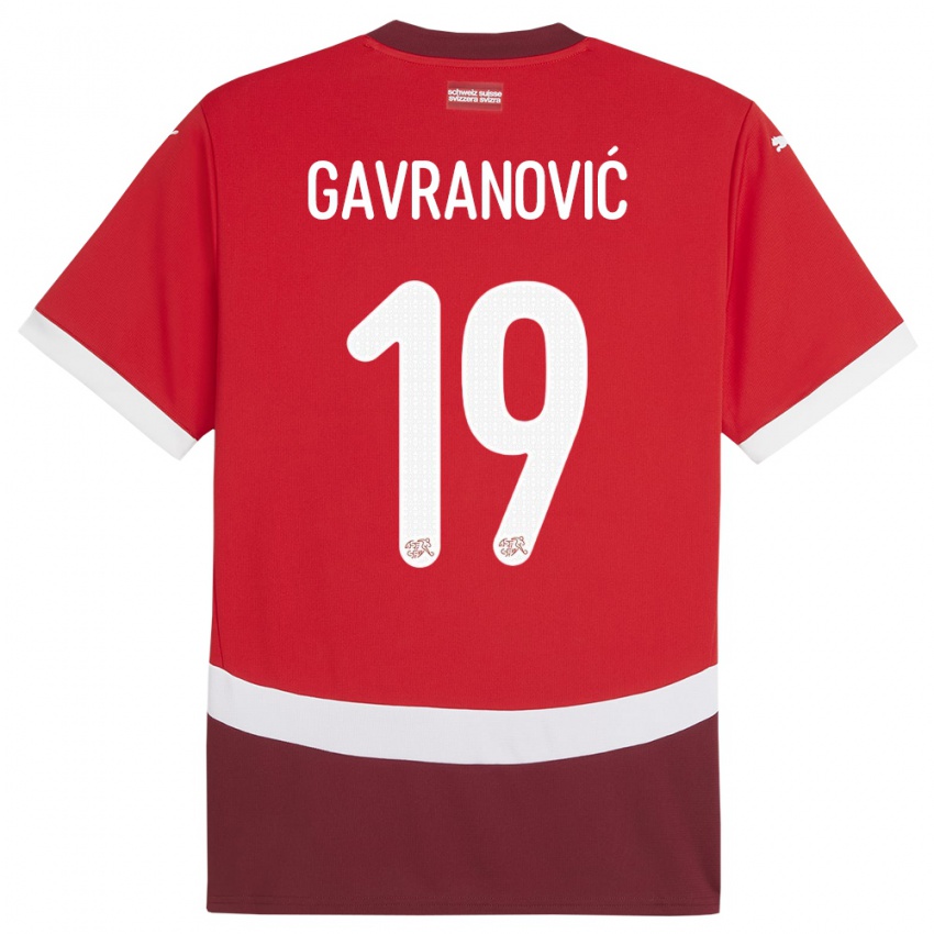 Niño Camiseta Suiza Mario Gavranovic #19 Rojo 1ª Equipación 24-26 La Camisa