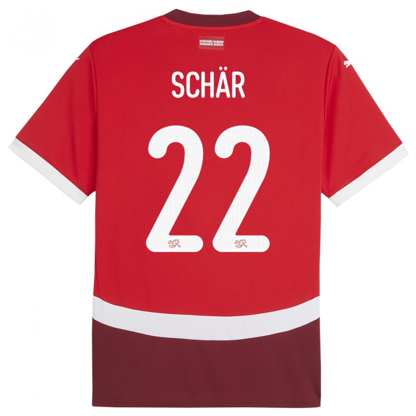 Niño Camiseta Suiza Fabian Schar #22 Rojo 1ª Equipación 24-26 La Camisa