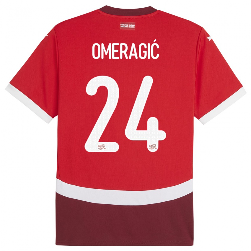 Niño Camiseta Suiza Becir Omeragic #24 Rojo 1ª Equipación 24-26 La Camisa