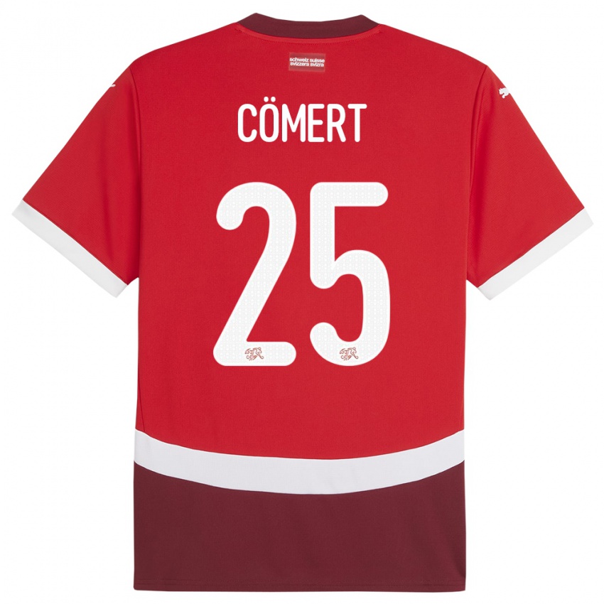 Niño Camiseta Suiza Eray Comert #25 Rojo 1ª Equipación 24-26 La Camisa