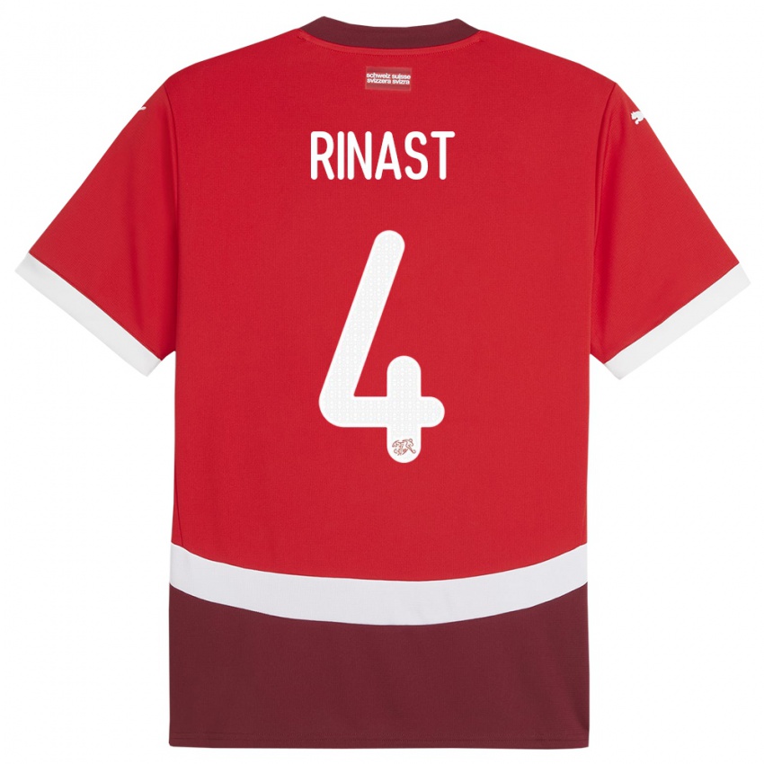 Niño Camiseta Suiza Rachel Rinast #4 Rojo 1ª Equipación 24-26 La Camisa