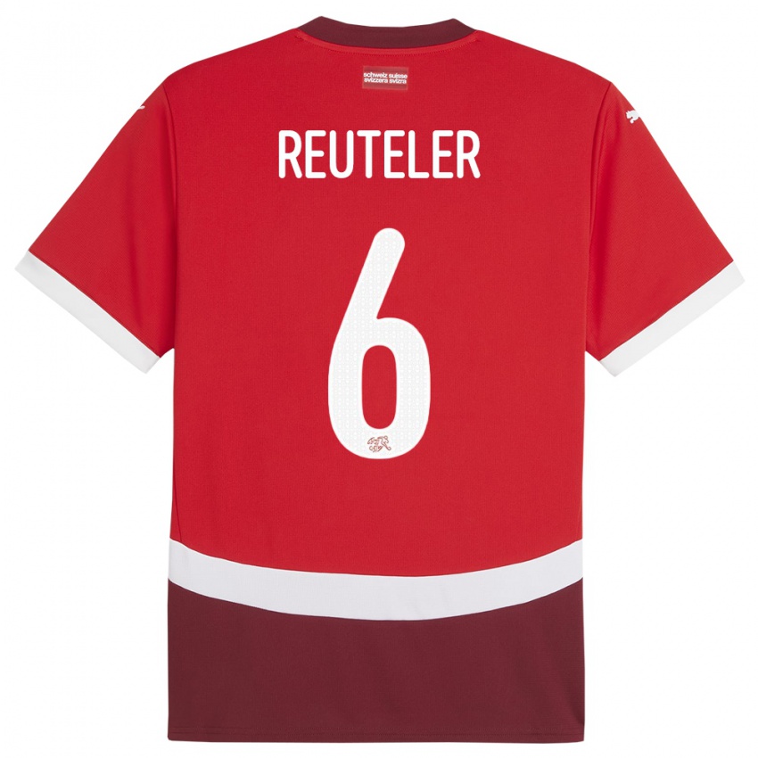 Niño Camiseta Suiza Geraldine Reuteler #6 Rojo 1ª Equipación 24-26 La Camisa